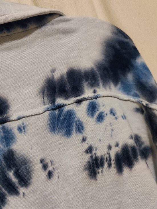 APNY Raw Edge Indigo Tie-dye French Terry Jacket, Size L - Picture 11 of 14